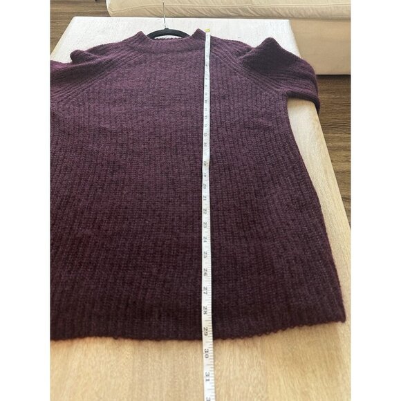 COS Mohair Wool Blend Maroon Purple Crewneck Wide Sleeve Oversized Sweater XS - Picture 7 of 8